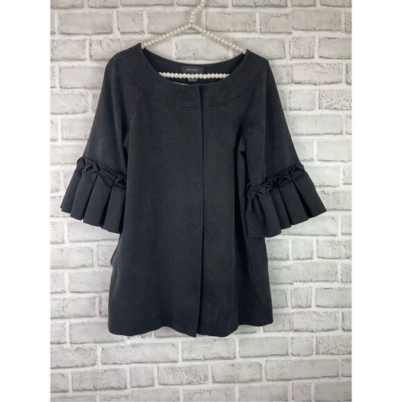 Karen Kane Over Jacket Cos Pleated 3/4 Sleeve  Size Medium Black Elegant - Picture 1 of 9